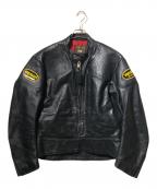 VANSONバンソン）の古着「レザージャケット」｜ブラック