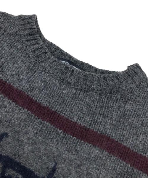 UNDERCOVER（アンダーカバー）UNDERCOVER (アンダーカバー) 有刺鉄線ニット グレー×レッド サイズ:表記なしの古着・服飾アイテム