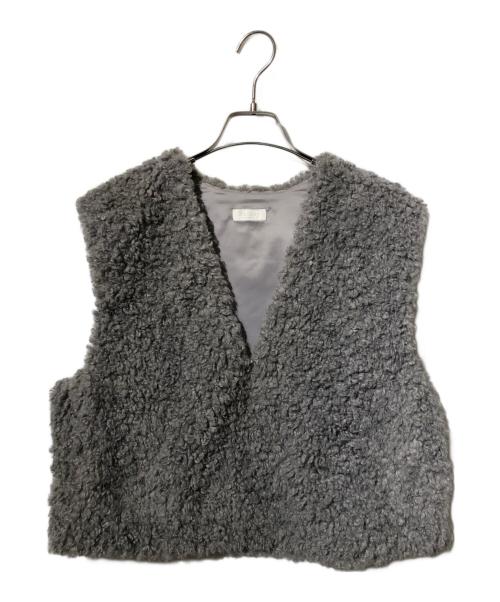 BALLSEY（ボールジィ）BALLSEY (ボールジィ) ミックスファー Vネックベスト グレー サイズ:36の古着・服飾アイテム