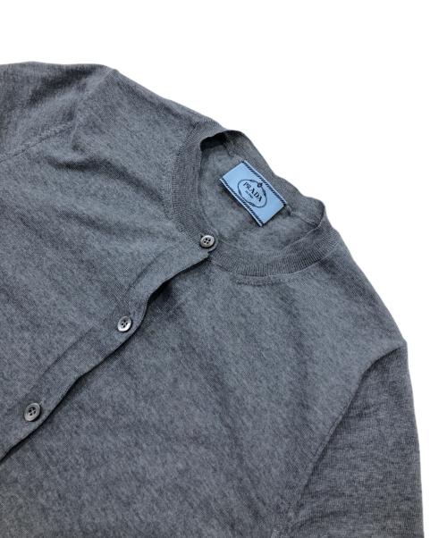 PRADA（プラダ）PRADA (プラダ) ウールクルーカーディガン グレー サイズ:38の古着・服飾アイテム