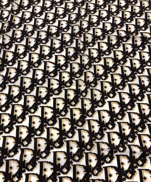 Christian Dior（クリスチャン ディオール）Christian Dior (クリスチャン ディオール) モノグラムシルクスカーフ ベージュ×ブラウンの古着・服飾アイテム