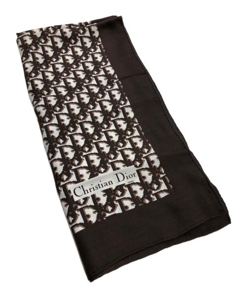 Christian Dior（クリスチャン ディオール）Christian Dior (クリスチャン ディオール) トロッター柄シルクスカーフ ブラウンの古着・服飾アイテム