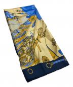 HERMESエルメス）の古着「カレ90 シルクスカーフ」｜ネイビー×ベージュ