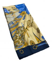 HERMES（エルメス）の古着「カレ90 シルクスカーフ」｜ネイビー×ベージュ
