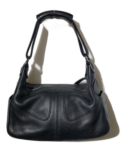 TOD'S（トッズ）TOD'S (トッズ) ドライビング レザー ハンドバッグ ブラックの古着・服飾アイテム