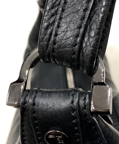 TOD'S（トッズ）TOD'S (トッズ) ドライビング レザー ハンドバッグ ブラックの古着・服飾アイテム