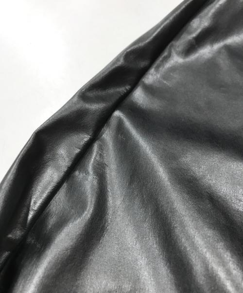 adidas（アディダス）adidas (アディダス) PUレザー調トラックジャケット/ナイロンジャケット ブラック サイズ:Ｌの古着・服飾アイテム