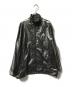 adidas（アディダス）の古着「PUレザー調トラックジャケット/ナイロンジャケット」｜ブラック