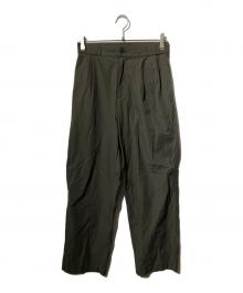 ATON（エイトン）の古着「KYOTO TSURIZOME COTTON WIDE EAZY PANTS」｜オリーブ