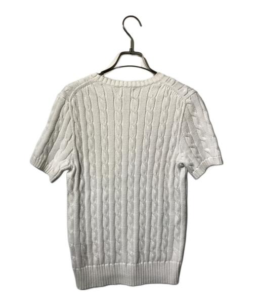 POLO RALPH LAUREN（ポロ・ラルフローレン）POLO RALPH LAUREN (ポロ・ラルフローレン) ポニー刺繍半袖ケーブルニット ホワイト サイズ:Mの古着・服飾アイテム