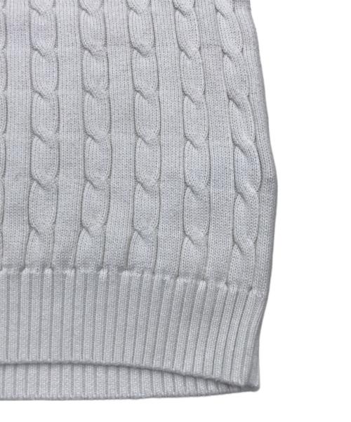 POLO RALPH LAUREN（ポロ・ラルフローレン）POLO RALPH LAUREN (ポロ・ラルフローレン) ポニー刺繍半袖ケーブルニット ホワイト サイズ:Mの古着・服飾アイテム