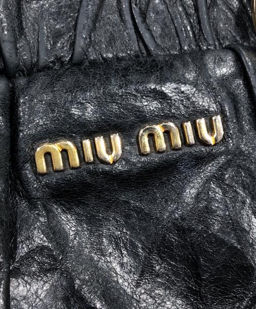 MIU MIU（ミュウミュウ）MIU MIU (ミュウミュウ) ヴィッテロ・ラックス レザー 2WAY ショルダーバッグ ブラックの古着・服飾アイテム