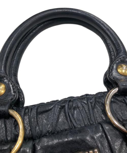 MIU MIU（ミュウミュウ）MIU MIU (ミュウミュウ) ヴィッテロ・ラックス レザー 2WAY ショルダーバッグ ブラックの古着・服飾アイテム