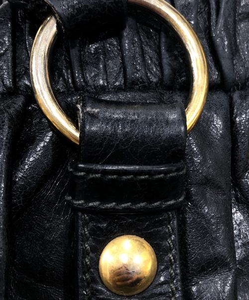 MIU MIU（ミュウミュウ）MIU MIU (ミュウミュウ) ヴィッテロ・ラックス レザー 2WAY ショルダーバッグ ブラックの古着・服飾アイテム