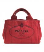 PRADAプラダ）の古着「キャンバスハンドバッグ」｜レッド