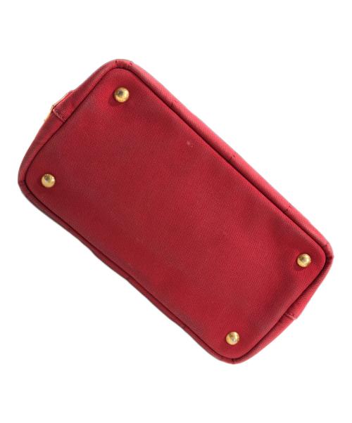 PRADA（プラダ）PRADA (プラダ) キャンバスハンドバッグ レッドの古着・服飾アイテム