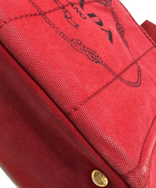 PRADA（プラダ）PRADA (プラダ) キャンバスハンドバッグ レッドの古着・服飾アイテム