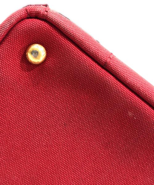 PRADA（プラダ）PRADA (プラダ) キャンバスハンドバッグ レッドの古着・服飾アイテム