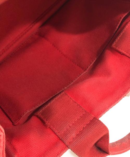 PRADA（プラダ）PRADA (プラダ) キャンバスハンドバッグ レッドの古着・服飾アイテム