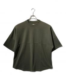 is-ness（イズネス）の古着「ステッチサークルラインカットソー/半袖シャツ」｜カーキ