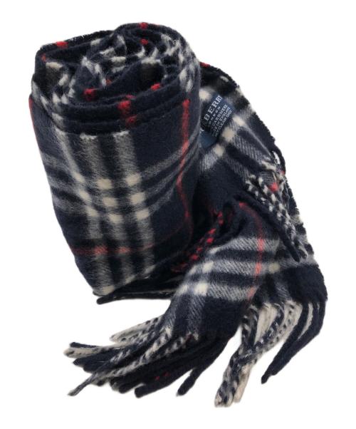 Burberry's（バーバリー）Burberry's (バーバリーズ) カシミヤノヴァチェックマフラー ネイビーの古着・服飾アイテム
