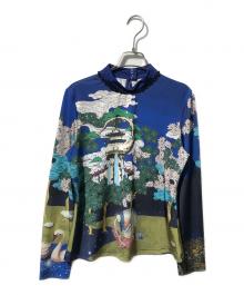 MUKZIN（ムクジン）の古着「総柄長袖カットソー／バックボタンカットソー」｜マルチカラー