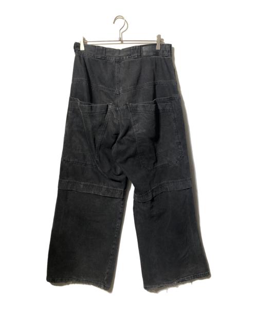 WILLY CHAVARRIA（ウィリーチャバリア）WILLY CHAVARRIA (ウィリーチャバリア) DENIM LAYERED PANTS ブラック サイズ:Lの古着・服飾アイテム