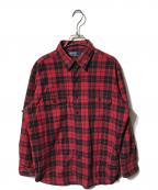 POLO RALPH LAURENポロ・ラルフローレン）の古着「エルボーパッチチェックシャツ」｜レッド