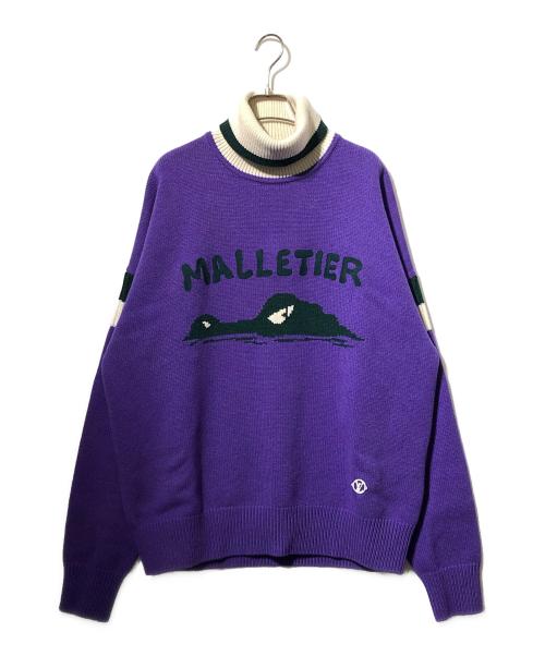 LOUIS VUITTON（ルイ ヴィトン）LOUIS VUITTON (ルイ ヴィトン) タートルネックエンブレムニット パープル サイズ:Mの古着・服飾アイテム