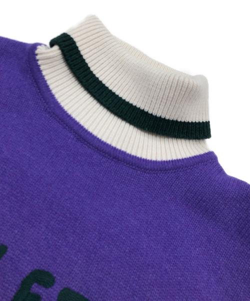 LOUIS VUITTON（ルイ ヴィトン）LOUIS VUITTON (ルイ ヴィトン) タートルネックエンブレムニット パープル サイズ:Mの古着・服飾アイテム