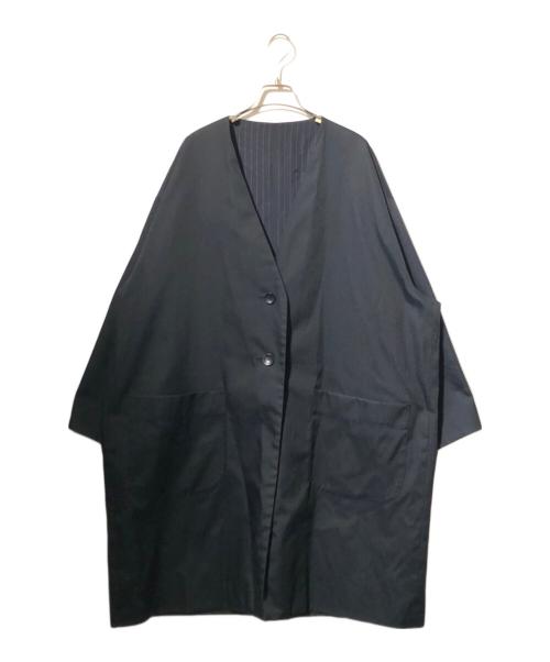 My Beautiful Landlet（マイビューティフルランドレット）My Beautiful Landlet (マイビューティフルランドレット) ギャバジンリバーシブルノーカラーコート ブラック サイズ:1の古着・服飾アイテム