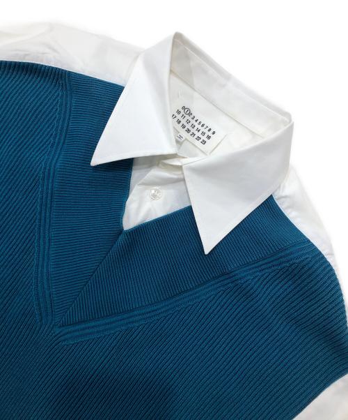 Maison Margiela（メゾンマルジェラ）Maison Margiela (メゾンマルジェラ) ニットレイヤードシャツワンピース ホワイト サイズ:XXSの古着・服飾アイテム