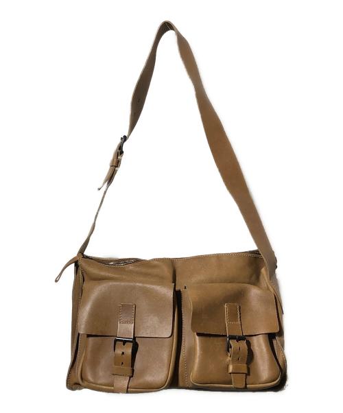 MIU MIU（ミュウミュウ）MIU MIU (ミュウミュウ) オールドレザーショルダーバッグ ブラウンの古着・服飾アイテム