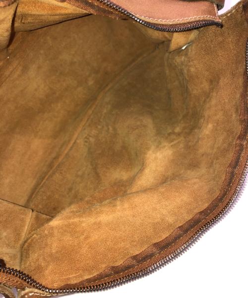 MIU MIU（ミュウミュウ）MIU MIU (ミュウミュウ) オールドレザーショルダーバッグ ブラウンの古着・服飾アイテム