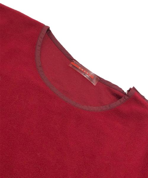 PRADA SPORTS（プラダスポーツ）PRADA SPORTS (プラダスポーツ) フリースロングスリーブカットソー レッド サイズ:Sの古着・服飾アイテム