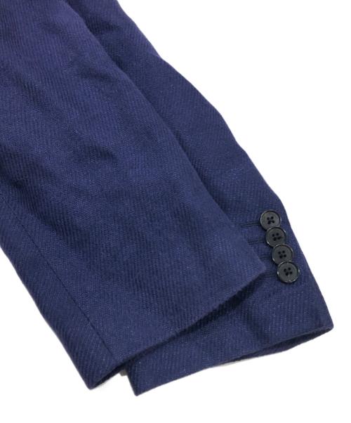 Salvatore Ferragamo（サルヴァトーレ フェラガモ）Salvatore Ferragamo (サルヴァトーレ フェラガモ) リネンテーラードジャケット ネイビー サイズ:52の古着・服飾アイテム