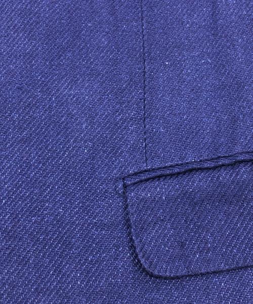 Salvatore Ferragamo（サルヴァトーレ フェラガモ）Salvatore Ferragamo (サルヴァトーレ フェラガモ) リネンテーラードジャケット ネイビー サイズ:52の古着・服飾アイテム