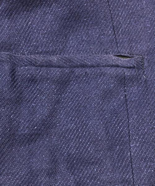 Salvatore Ferragamo（サルヴァトーレ フェラガモ）Salvatore Ferragamo (サルヴァトーレ フェラガモ) リネンテーラードジャケット ネイビー サイズ:52の古着・服飾アイテム