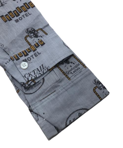 Hysteric Glamour（ヒステリックグラマー）Hysteric Glamour (ヒステリックグラマー) 総柄長袖シャツ グレー サイズ:Freeの古着・服飾アイテム