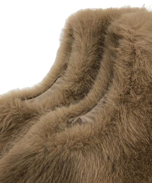 ESMOK（エスモック）ESMOK (エスモック) ファーベスト/ A line fur vest beige ブラウン サイズ:Freeの古着・服飾アイテム