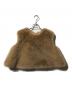 ESMOK（エスモック）の古着「ファーベスト/ A line fur vest beige」｜ブラウン