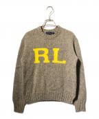 POLO RALPH LAURENポロ・ラルフローレン）の古着「RLレタードロゴクルーニット」｜ベージュ
