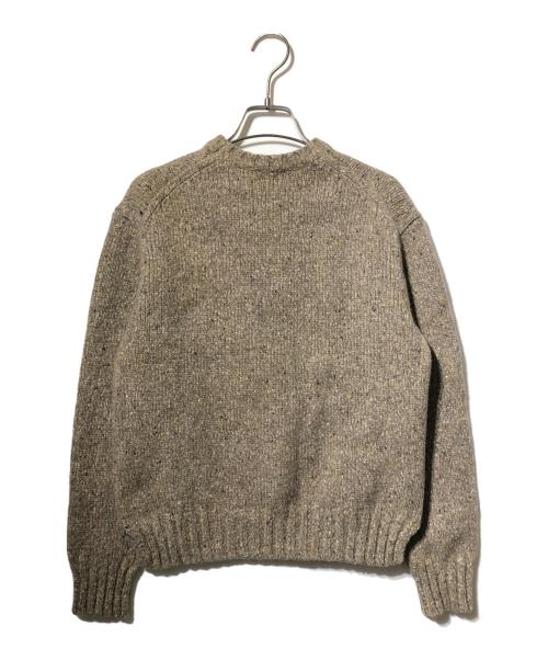 POLO RALPH LAUREN（ポロ・ラルフローレン）POLO RALPH LAUREN (ポロ・ラルフローレン) RLレタードロゴクルーニット ベージュ サイズ:Mの古着・服飾アイテム