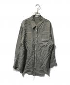 ETRE TOKYOエトレトウキョウ）の古着「カフスカットオフキュプラシャツ/長袖シャツ」｜グレー