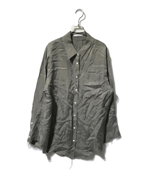 ETRE TOKYO（エトレトウキョウ）ETRE TOKYO (エトレトウキョウ) カフスカットオフキュプラシャツ/長袖シャツ グレー サイズ:Fの古着・服飾アイテム