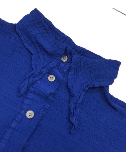 me ISSEY MIYAKE（ミーイッセイ ミヤケ）me ISSEY MIYAKE (ミーイッセイ ミヤケ) シャーリング シアー シャツ／シャーリングカラーシャツ ブルー サイズ:表記なしの古着・服飾アイテム