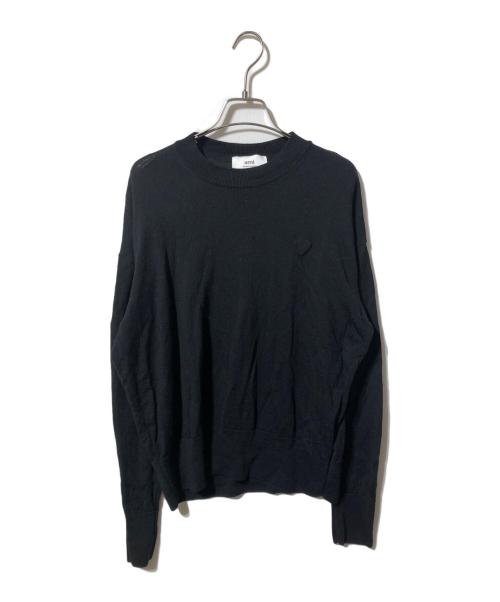 AMI Alexandre Mattiussi（アミアレクサンドルマテュッシ）AMI Alexandre Mattiussi (アミアレクサンドルマテュッシ) ハートロゴサマーニット ブラック サイズ:Sの古着・服飾アイテム