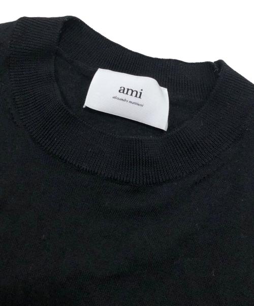 AMI Alexandre Mattiussi（アミアレクサンドルマテュッシ）AMI Alexandre Mattiussi (アミアレクサンドルマテュッシ) ハートロゴサマーニット ブラック サイズ:Sの古着・服飾アイテム