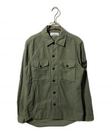 STONE ISLAND（ストーンアイランド）の古着「モールスキンシャツ / moleskin overshirt」｜グリーン
