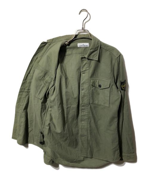 STONE ISLAND（ストーンアイランド）STONE ISLAND (ストーンアイランド) モールスキンシャツ / moleskin overshirt グリーン サイズ:Sの古着・服飾アイテム